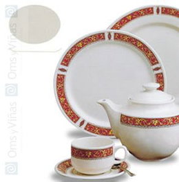 Steelite Fuente Oval Marina Rojo 30 cm - Vajilla (Set de 12)