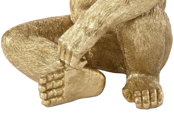 DKD Home Decor Figura de Gorila Dorado en Resina