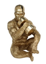 DKD Home Decor Figura de Gorila Dorado en Resina