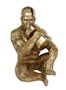 DKD Home Decor Figura de Gorila Dorado en Resina