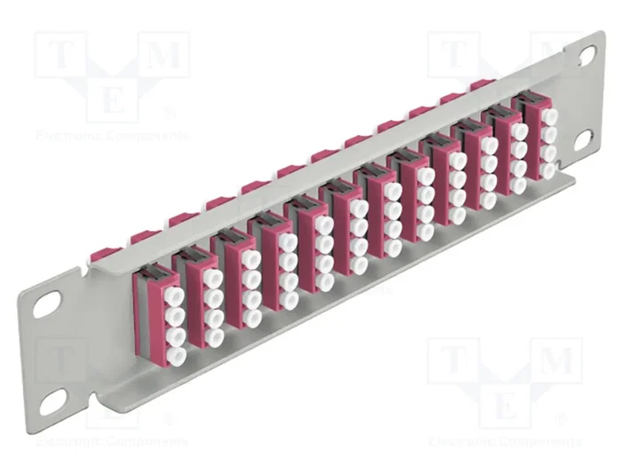 DeLOCK Patchpanel de fibra óptica 10″ 12 puertos LC Quad gris