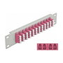 DeLOCK Panel de Conexión Fibra Óptica 10'' 12 Puertos LC Quad, 1U Rack, Color Gris/Violeta