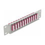 DeLOCK Patchpanel de fibra óptica 10″ 12 puertos LC Quad gris