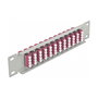 DeLOCK Panel de Conexión Fibra Óptica 10'' 12 Puertos LC Quad, 1U Rack, Color Gris/Violeta