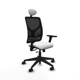 PIQUERAS Y CRESPO Silla de oficina Motilla con mecanismo Sincro/Traslack, Blanco y Negro