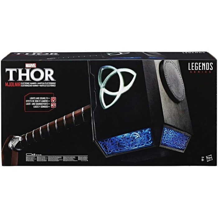 HASBRO Mjolnir Martillo de Thor Vengadores 1:1 Réplica con Luz y Sonido