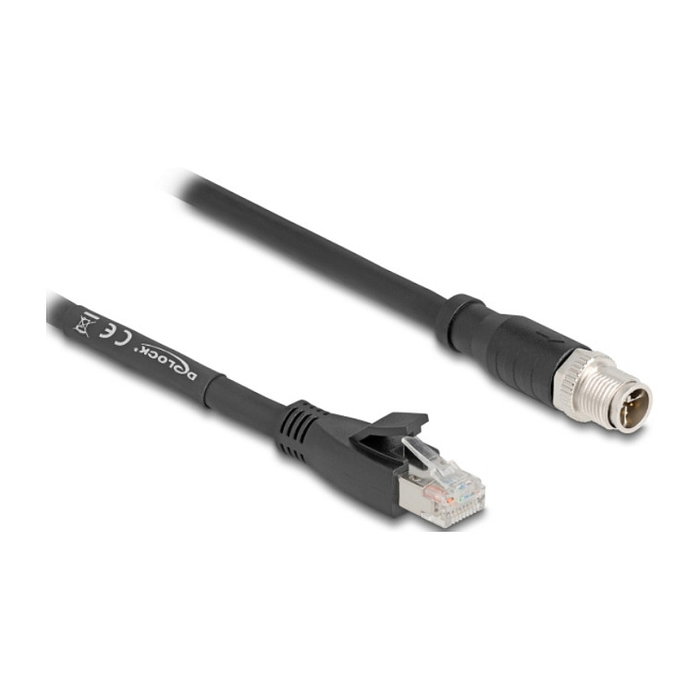 DeLOCK Cable de red M12 X-codificado 8 Pin a RJ45 Cat.5e S/FTP de 1 m, Negro DeLOCK Cable de red M12 X-codificado 8 Pin a RJ45 Cat.5e S/FTP de 1 m, Negro