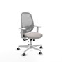 PIQUERAS Y CRESPO Silla de oficina Cilanco con mecanismo Sincro/Traslack, Blanco y Gris