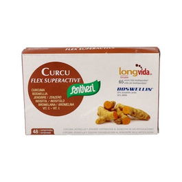 SANTIVERI Curcu Flex Superactive 48 Comp. | Soporte Osteoarticular con Cúrcuma Longvida®, Jengibre y Boswelia
