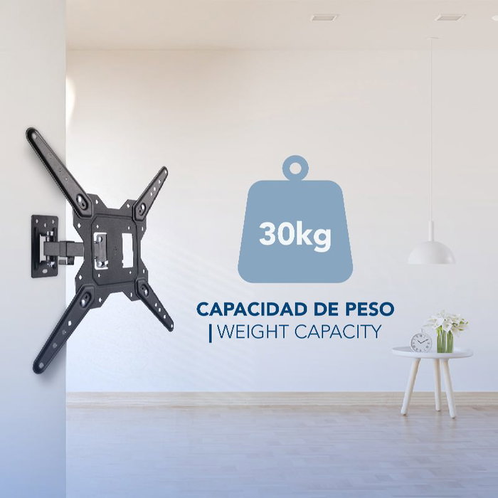 DAEWOO Soporte de TV 23-55 Pulgadas, Inclinación 5-8 Grados, Brazo 90 Grados, Capacidad 30kg, Perfil 60mm-208mm