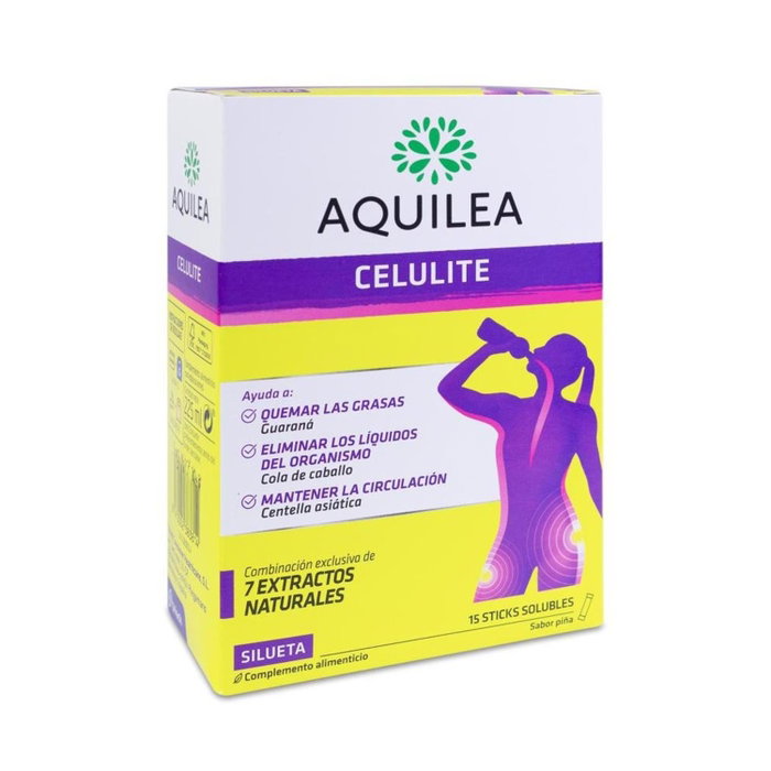 Aquilea Celulite 15 Sticks Bebibles de 10 ml - Complemento para Control de Peso, Metabolismo Grasas y Eliminación Líquidos Aquilea Celulite 15 Sticks Bebibles de 10 ml - Complemento para Control de Peso, Metabolismo Grasas y Eliminación Líquidos