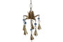 DKD Home Decor Decoración Colgante Metal Flor Loto Dorado 9x9x80 cm