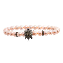 Lancaster JLA-BR-TURTLE-3-PE con detalles de tortuga y circonita en plata de ley