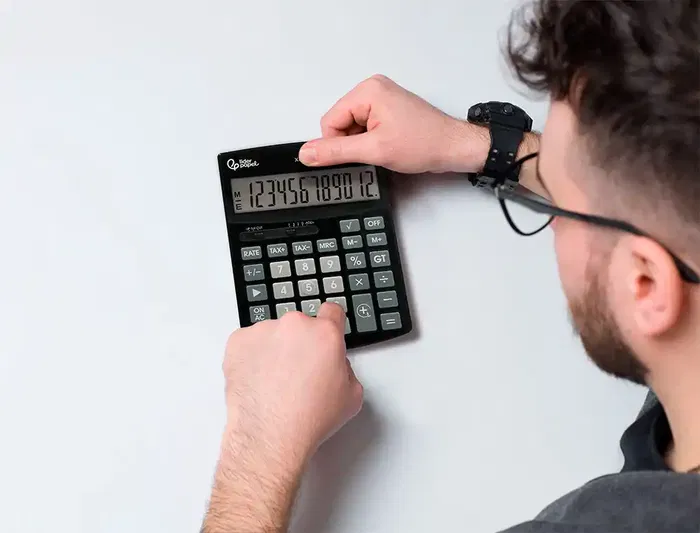 Liderpapel Calculadora sobremesa xf27 12 dígitos, solar y pilas, color negro