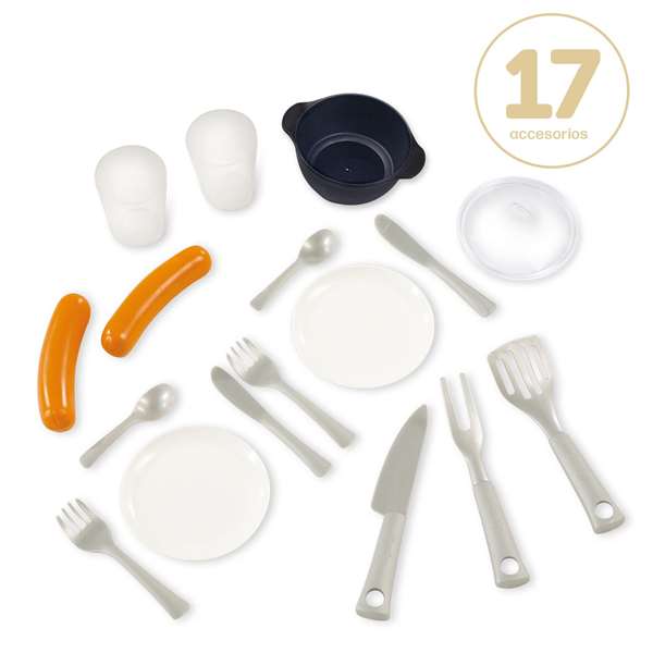Smoby Cocina de Juguete con 17 Accesorios, Accesorio para Cocina Infantil