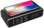 Gembird DAC-WPC-01 Despertador Digital Reloj con Carga Inalámbrica para iPhone y Galaxy, Pantalla LCD, Alarma Dual, Temperatura, Negro