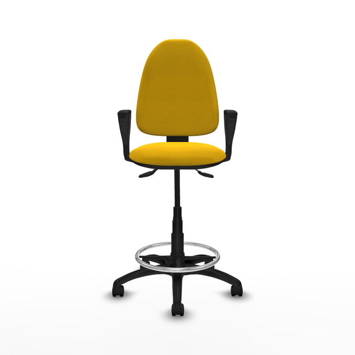 PIQUERAS Y CRESPO Taburete Aýna con mecanismo Asincro tapizada en tela color Amarillo
