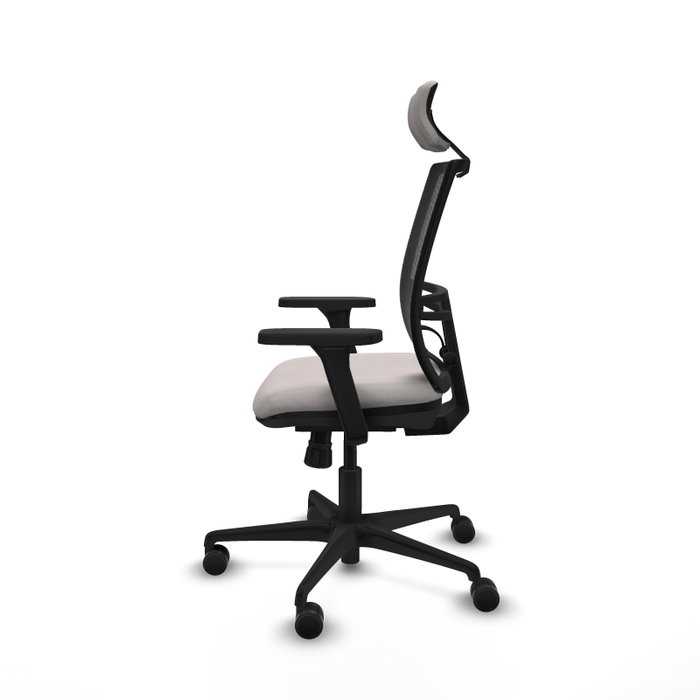 PIQUERAS Y CRESPO Silla de oficina Yunquera con mecanismo Sincro, Blanco y Negro