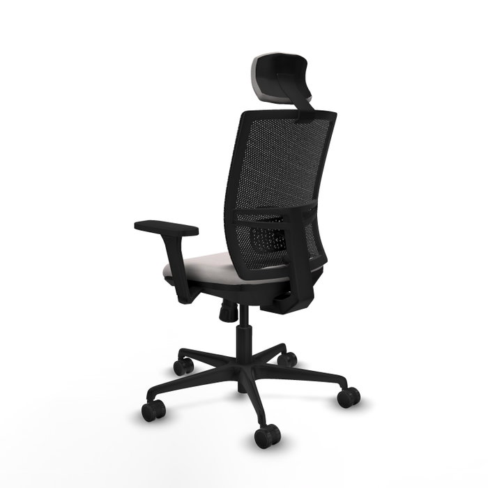 PIQUERAS Y CRESPO Silla de oficina Yunquera con mecanismo Sincro, Blanco y Negro