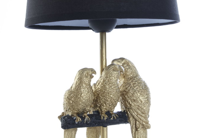 DKD Home Decor Lámpara Sobremesa Tropical Negro Dorado 20 x 39 x 20 cm (4 Unidades)