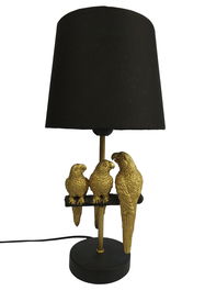 DKD Home Decor Lámpara Sobremesa Tropical Negro Dorado 20 x 39 x 20 cm (4 Unidades)