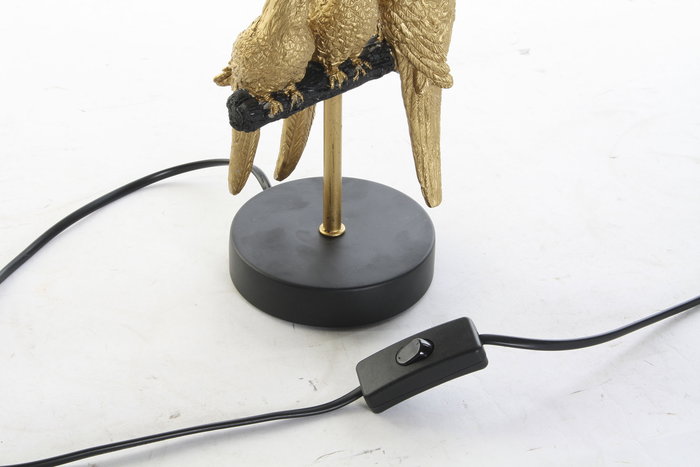 DKD Home Decor Lámpara Sobremesa Tropical Negro Dorado 20 x 39 x 20 cm (4 Unidades)