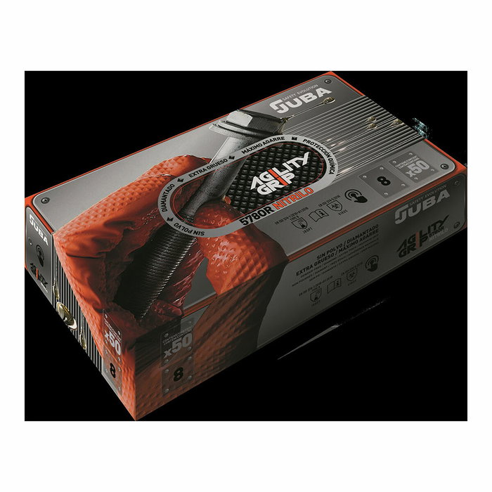 Juba Guante Agility Grip Nitrilo Naranja T-11 Caja 50 uds