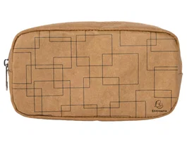 Exacompta Estuche Portatodo Eterneco Papel Lavable Diseños Geometría Marrones 21x12x7 cm