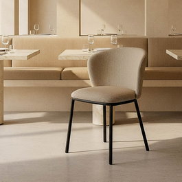 Ixia Silla Espiga Beige Tejido-Metal Contract