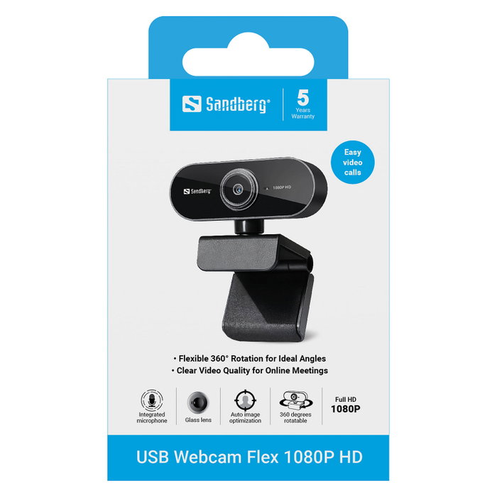 Sandberg USB Webcam Flex 1080P HD Negro
