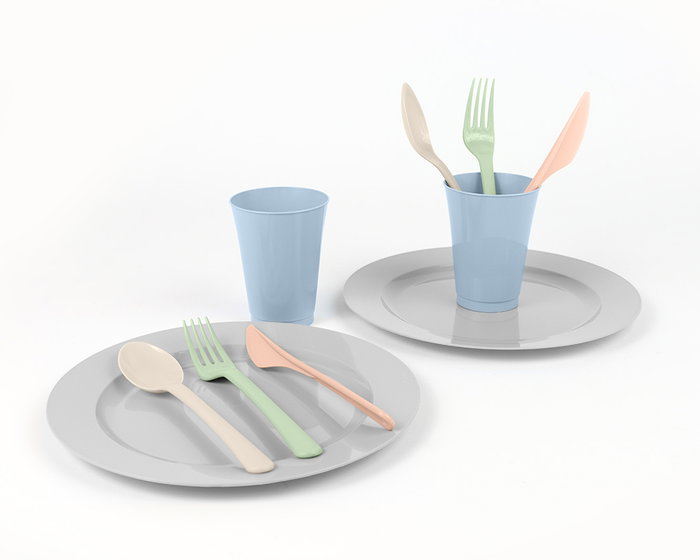 Inde Set 10 Pcs Picnic Pastel Dem 22.3 cm Ancho x 7.4 cm Alto x 22.4 cm Largo (24 Unidades)