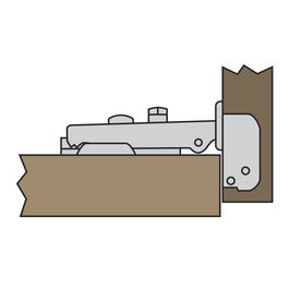 DUVER Bisagra Baza Avan E16 105º Ø26 Recta para Puertas de Mueble