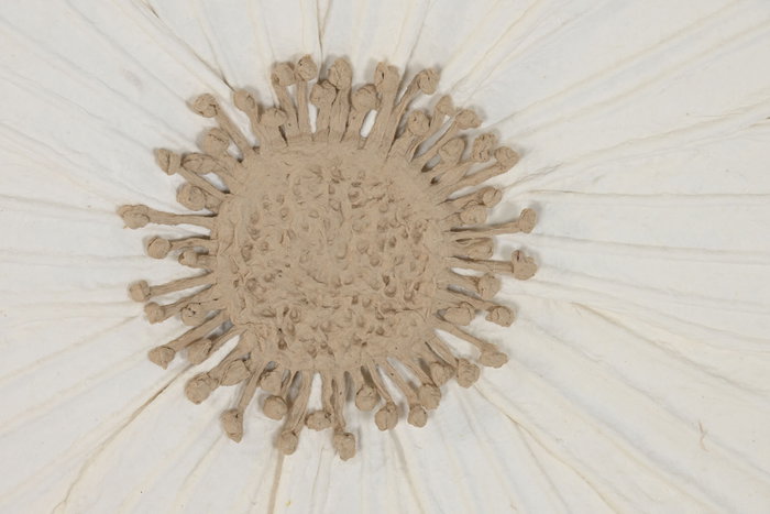 DKD Home Decor Cuadro Lienzo Papel Mache Flor 3D Blanco 120x120x7 cm