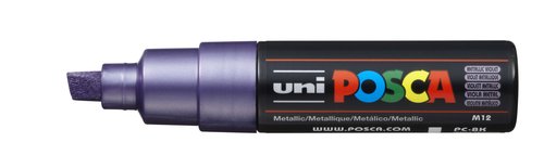 Uni ball Posca PC-8K Marcador de Pintura Violeta Metálico Punta Biselada 8.0mm