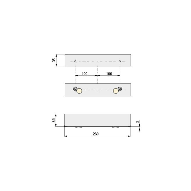 Q&Q Pata Metálica Galatea 280 Sofá o Mueble Metal Largo Q&Q Pata Metálica Galatea 280 Sofá o Mueble Metal Largo