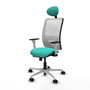 PIQUERAS Y CRESPO Silla de oficina Zulema Sincro/Traslack Turquesa y Blanco