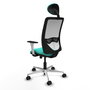 PIQUERAS Y CRESPO Silla de oficina Zulema Sincro/Traslack Turquesa y Blanco