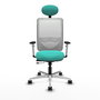 PIQUERAS Y CRESPO Silla de oficina Zulema Sincro/Traslack Turquesa y Blanco