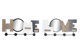 DKD Home Decor Perchero de Pared MDF con Espejo 45x5x21 cm