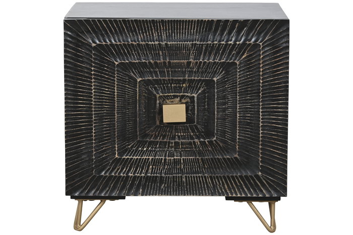 DKD Home Decor Mesita de Noche Colonial Negro Dorado Mango y Metal 40 x 50 x 50 cm DKD Home Decor Mesita de Noche Colonial Negro Dorado Mango y Metal 40 x 50 x 50 cm