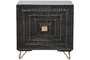 DKD Home Decor Mesita de Noche Colonial Negro Dorado Mango y Metal 40 x 50 x 50 cm