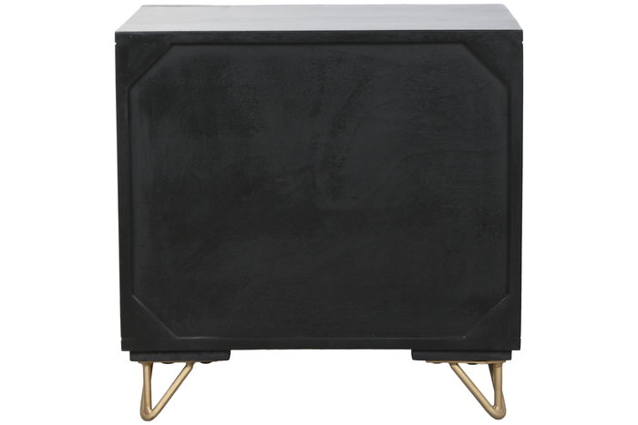 DKD Home Decor Mesita de Noche Colonial Negro Dorado Mango y Metal 40 x 50 x 50 cm DKD Home Decor Mesita de Noche Colonial Negro Dorado Mango y Metal 40 x 50 x 50 cm