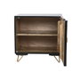 DKD Home Decor Mesita de Noche Colonial Negro Dorado Mango y Metal 40 x 50 x 50 cm
