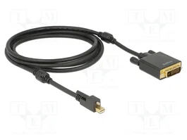 DeLOCK Cable adaptador de mini DisplayPort 1.2 con tornillo a DVI 4K 2 m Negro