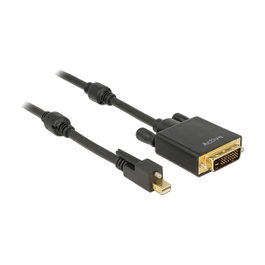 DeLOCK Cable adaptador mini DisplayPort 1.2 con tornillo a DVI 4K Negro 2 m