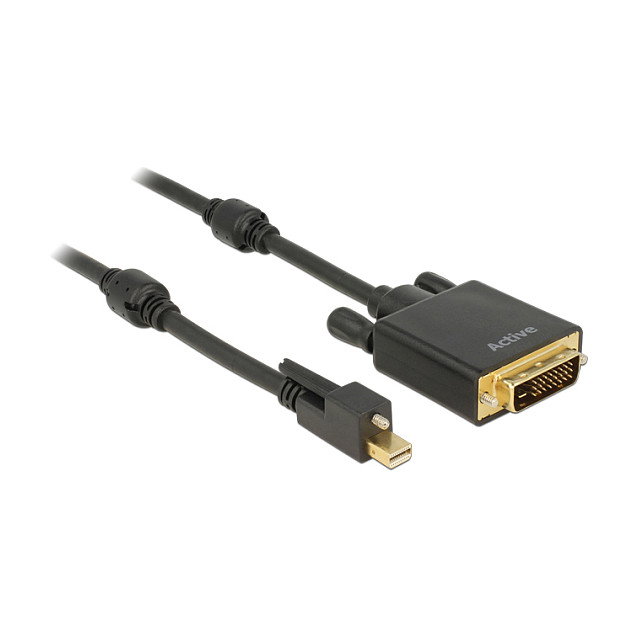 DeLOCK Cable adaptador mini DisplayPort 1.2 con tornillo a DVI 4K Negro 2 m DeLOCK Cable adaptador mini DisplayPort 1.2 con tornillo a DVI 4K Negro 2 m