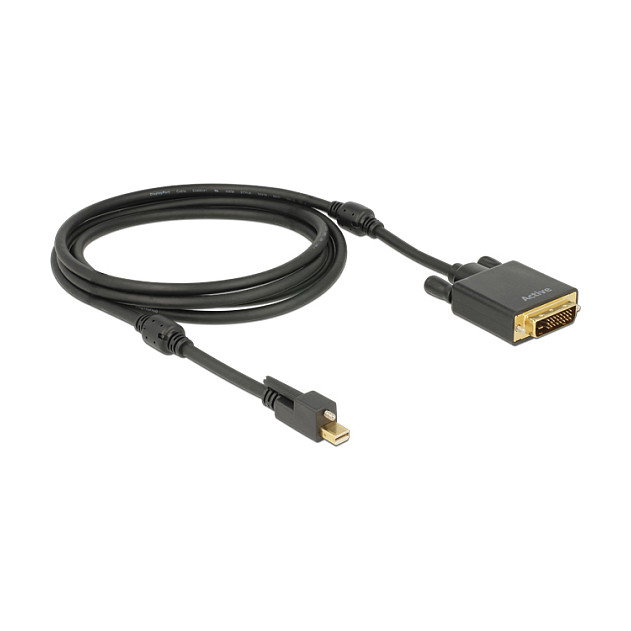 DeLOCK Cable adaptador mini DisplayPort 1.2 con tornillo a DVI 4K Negro 2 m DeLOCK Cable adaptador mini DisplayPort 1.2 con tornillo a DVI 4K Negro 2 m