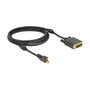 DeLOCK Cable adaptador mini DisplayPort 1.2 con tornillo a DVI 4K Negro 2 m