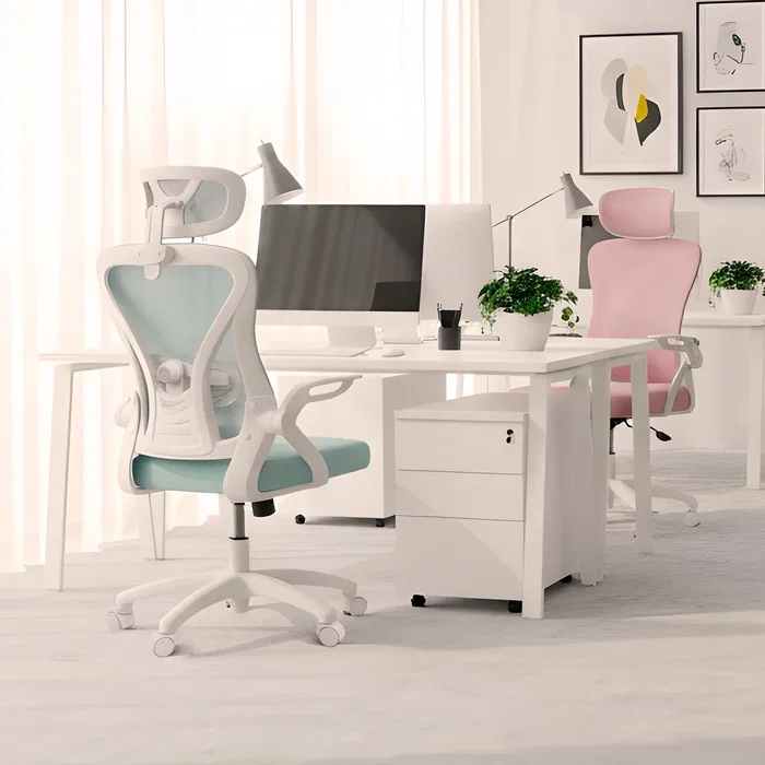Drift DRAIR35 Silla Gaming Ergonómica con Respaldo de Malla, Color Blanco y Rosa, Reposabrazos Abatibles, Inclinación 90-120°, Soporta 120 kg
