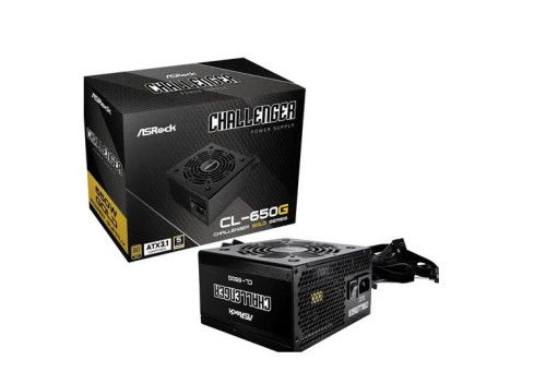ASRock Fuente de Alimentacion CL-650G 90-UXC065-GNEAAA, 650W, 80 PLUS Gold, ATX 3.1, PSU ASRock Fuente de Alimentacion CL-650G 90-UXC065-GNEAAA, 650W, 80 PLUS Gold, ATX 3.1, PSU
